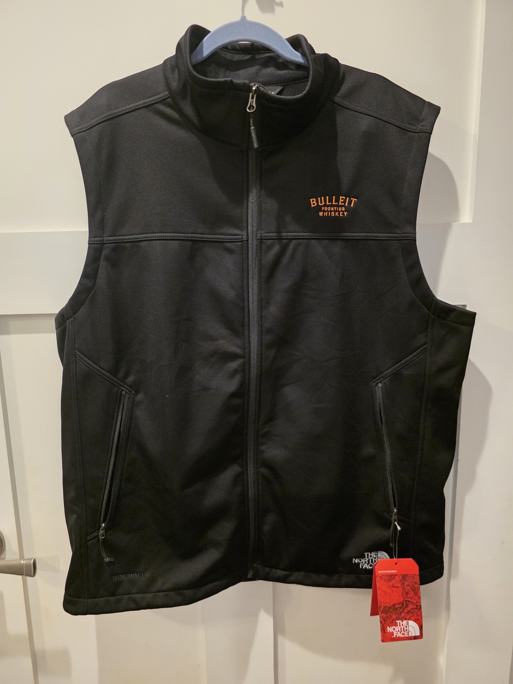 The North Face Vest Mens XL Black Softshell Windwall Bulleit Frontier Whiskey